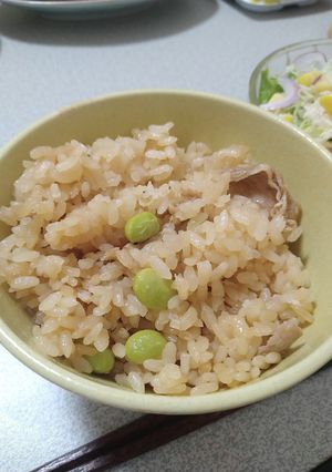 ガツンと!豚こまニンニク炊き込みご飯-レシピのメイン写真