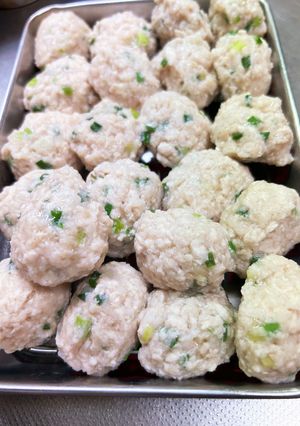 長芋入り鶏団子。ふわっふわ超柔らか〜い。-レシピのメイン写真