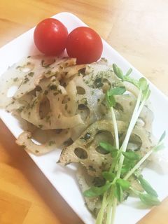 給食の「れんこんの青のり炒め」♡シャキッ-レシピのメイン写真