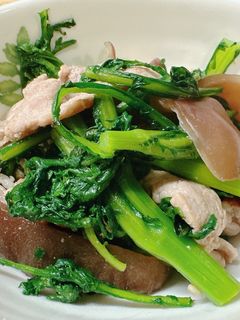 春菊と木耳の豚肉炒め-レシピのメイン写真