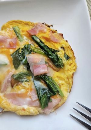 干しエビ小松菜ベーコンのにんにく風味玉子-レシピのメイン写真