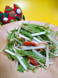 ハサミ✂で作る水菜のサラダ -レシピのメイン写真