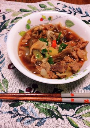即席！すき焼き風の豚汁にも-レシピのメイン写真