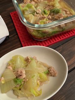 白菜とひき肉の春雨煮-レシピのメイン写真