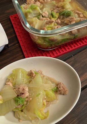 白菜とひき肉の春雨煮-レシピのメイン写真