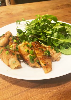 豚肉のレンコン梅巻き　塩麹炒め-レシピのメイン写真