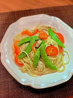 彩り野菜のボンゴレ風パスタ-レシピのメイン写真