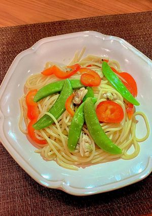 彩り野菜のボンゴレ風パスタ-レシピのメイン写真