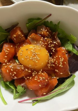 生サーモンのユッケ-レシピのメイン写真
