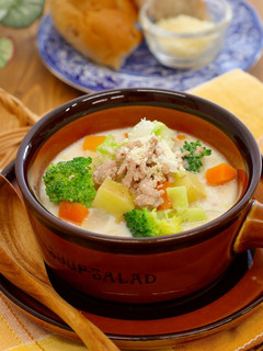 冷蔵庫一掃!豚とどっさり野菜の豆乳スープ-レシピのメイン写真