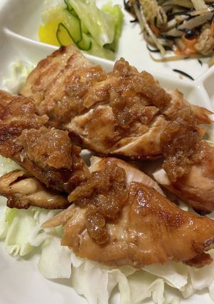 漬け鶏胸肉焼き玉ねぎソース-レシピのメイン写真