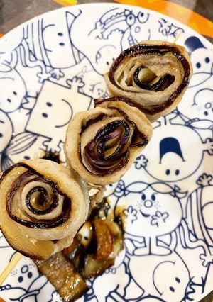 ナスと豚バラのくるくる焼き-レシピのメイン写真