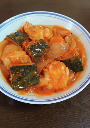 鶏肉とかぼちゃのケチャップ煮-レシピのメイン写真