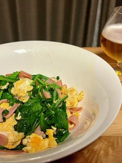 ほうれん草と卵とベーコンのバターソテー-レシピのメイン写真