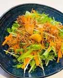 水菜とニンジンサラダのじゃこニンニク風味