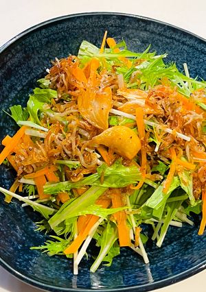 水菜とニンジンサラダのじゃこニンニク風味-レシピのメイン写真