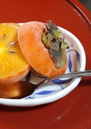 柿を冷凍して柿シャーベットに-レシピのメイン写真