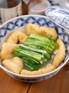 甘いおだしジュワ~油揚げと水菜のおひたし-レシピのメイン写真