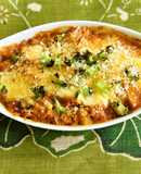 島かぼちゃとうりずん豆のグラタン
