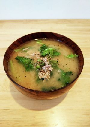 プチヴェールとツナ缶のかんたん味噌汁-レシピのメイン写真