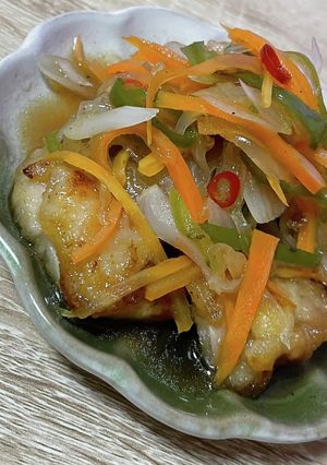 【ひとり小鉢】白だし鶏の南蛮漬け-レシピのメイン写真