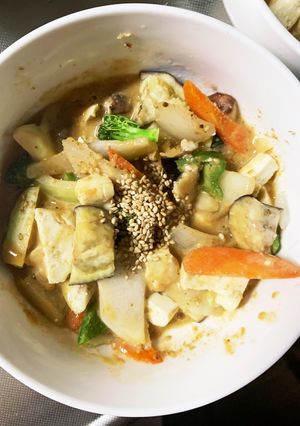 肉無豆腐簡単きな粉麺つゆ棒棒鶏味野菜炒め-レシピのメイン写真