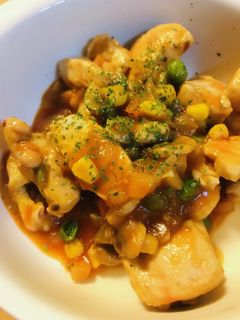 鶏肉と野菜ミックスのケチャップソース炒め-レシピのメイン写真