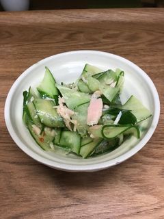 ピーラーきゅうりとツナのサラダ/時短簡単-レシピのメイン写真