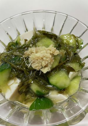 【簡単副菜】めかぶと胡瓜と豆腐の酢の物-レシピのメイン写真