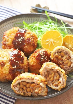 チーズイン♡納豆とんかつ-レシピのメイン写真