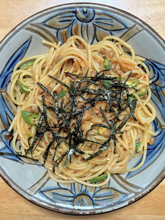 相葉マナブ☆オクラとキムチと納豆のパスタ-レシピのメイン写真