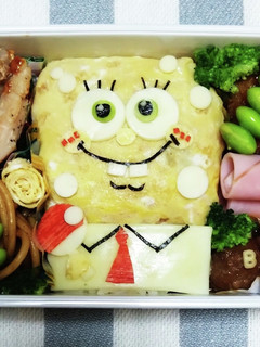 スポンジボブ キャラ弁 卓球ラケット-レシピのメイン写真