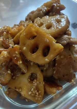 れんこんと豚肉の甘酢味-レシピのメイン写真