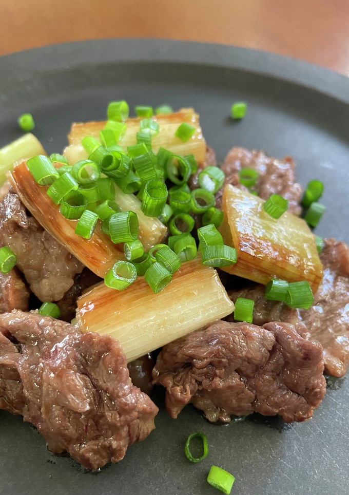 ネギと牛肉のわさび醤油炒め-レシピのメイン写真