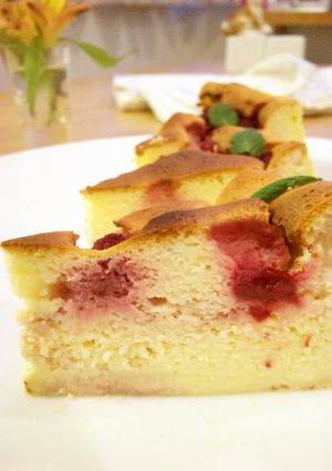 ラズベリー♡スフレチーズケーキ-レシピのメイン写真
