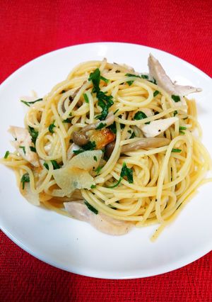 イタリアンパゼリと胸肉のペペロンチーノ-レシピのメイン写真