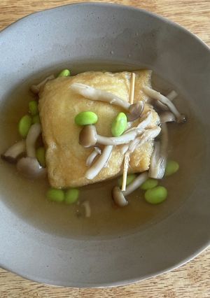 鶏つくね入り巾着煮物-レシピのメイン写真