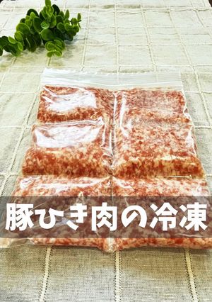 豚ひき肉の冷凍-レシピのメイン写真