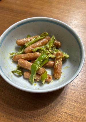 ポークビッツとピーマンのカレーマヨ炒め-レシピのメイン写真
