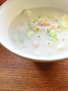 キャベツと大豆の豆乳生姜スープ-レシピのメイン写真