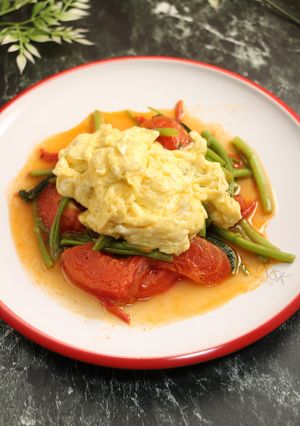 簡単！空心菜とトマトの中華炒め-レシピのメイン写真