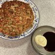 ひき肉と強力粉で作るお好み焼き