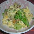 ブロッコリーとちくわ鶏肉の卵とじ