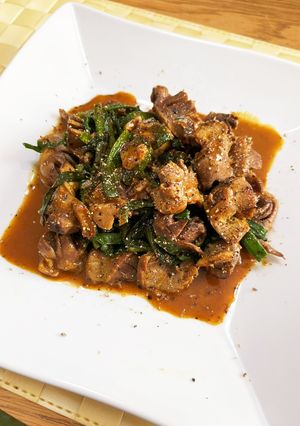 砂肝とニラのカレースパイスソース炒め-レシピのメイン写真
