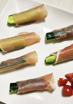 生ハムきゅうりのプチトマト添えオードブル-レシピのメイン写真