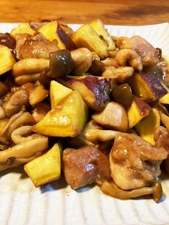 鶏肉とさつまいもの甘辛炒め♡-レシピのメイン写真