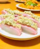 かまぼこのクリームチーズわさび漬けはさみ