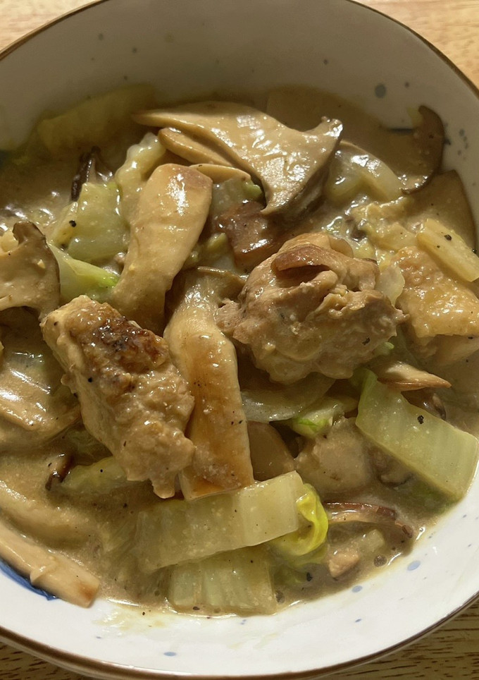 鶏ときのこの豆乳煮込み-レシピのメイン写真
