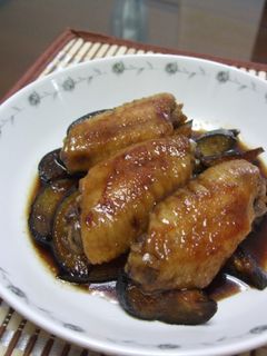 鶏手羽と茄子の柚子胡椒照り焼き-レシピのメイン写真