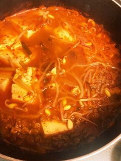 【残り物】キムチと肉そぼろのスープ★韓食-レシピのメイン写真
